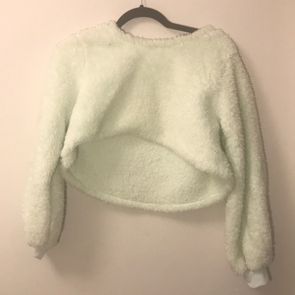 Mint green cozy cropped sweater